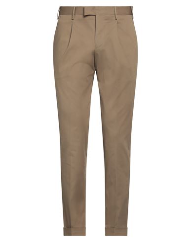 Pt Torino Man Pants Khaki Size 40 Cotton, Elastane In Beige