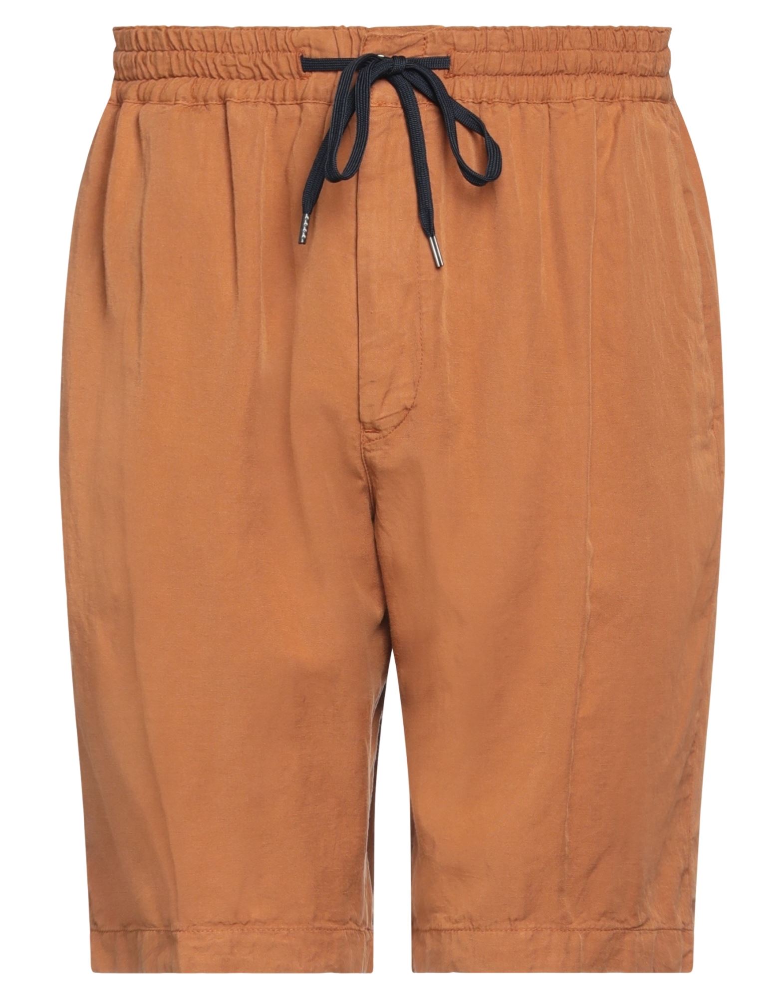 Pt Torino Man Shorts & Bermuda Shorts Rust Size 40 Lyocell, Linen, Cotton In Red