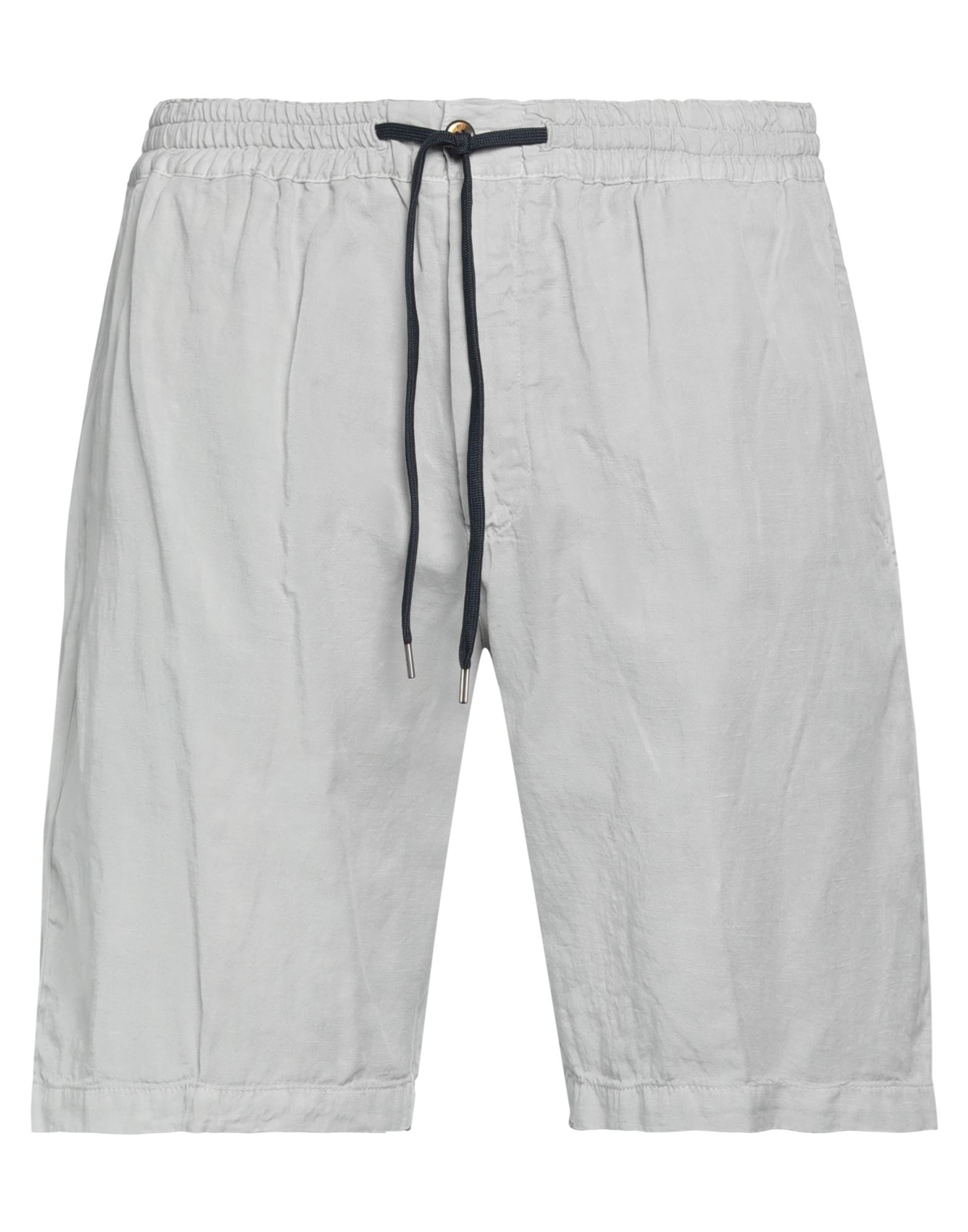 Pt Torino Man Shorts & Bermuda Shorts Light Grey Size 40 Lyocell, Linen, Cotton