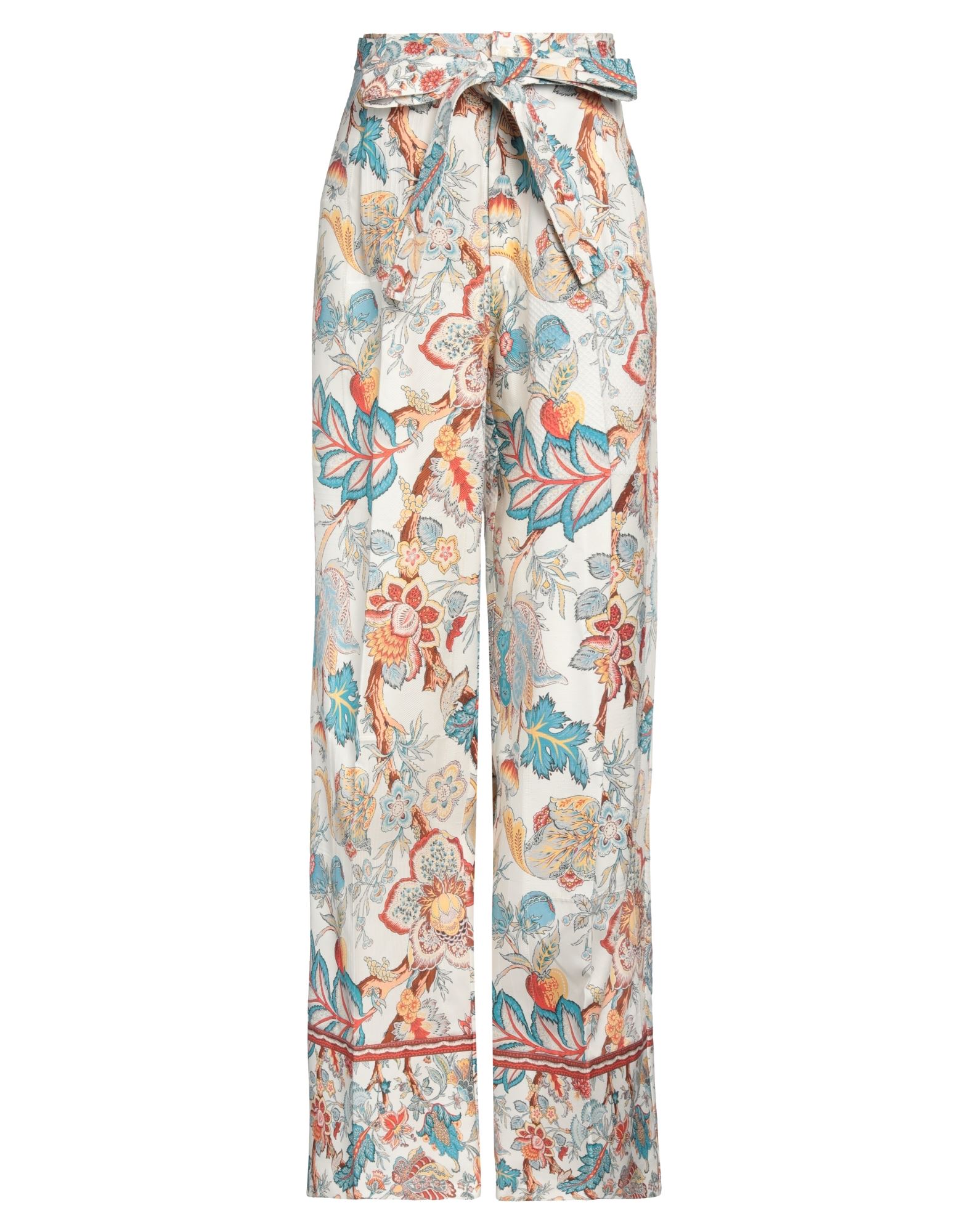 Etro Paisley Print Cotton Blend Palazzo Pants In White