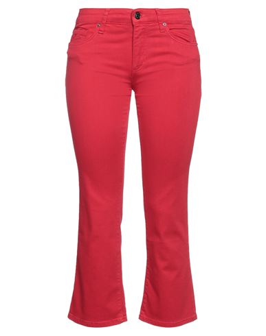 Armani Exchange Woman Cropped Pants Red Size 25 Cotton, Elastomultiester, Elastane