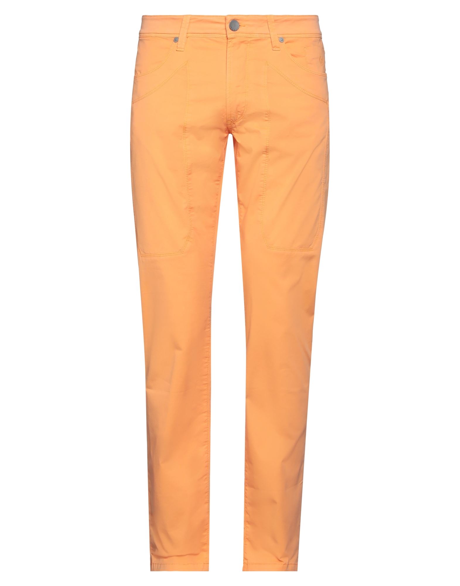 Shop Jeckerson Man Pants Orange Size 29 Cotton, Elastane