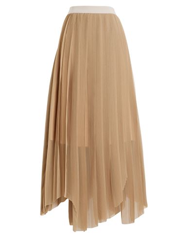 Peserico Woman Maxi Skirt Beige Size 8 Polyester