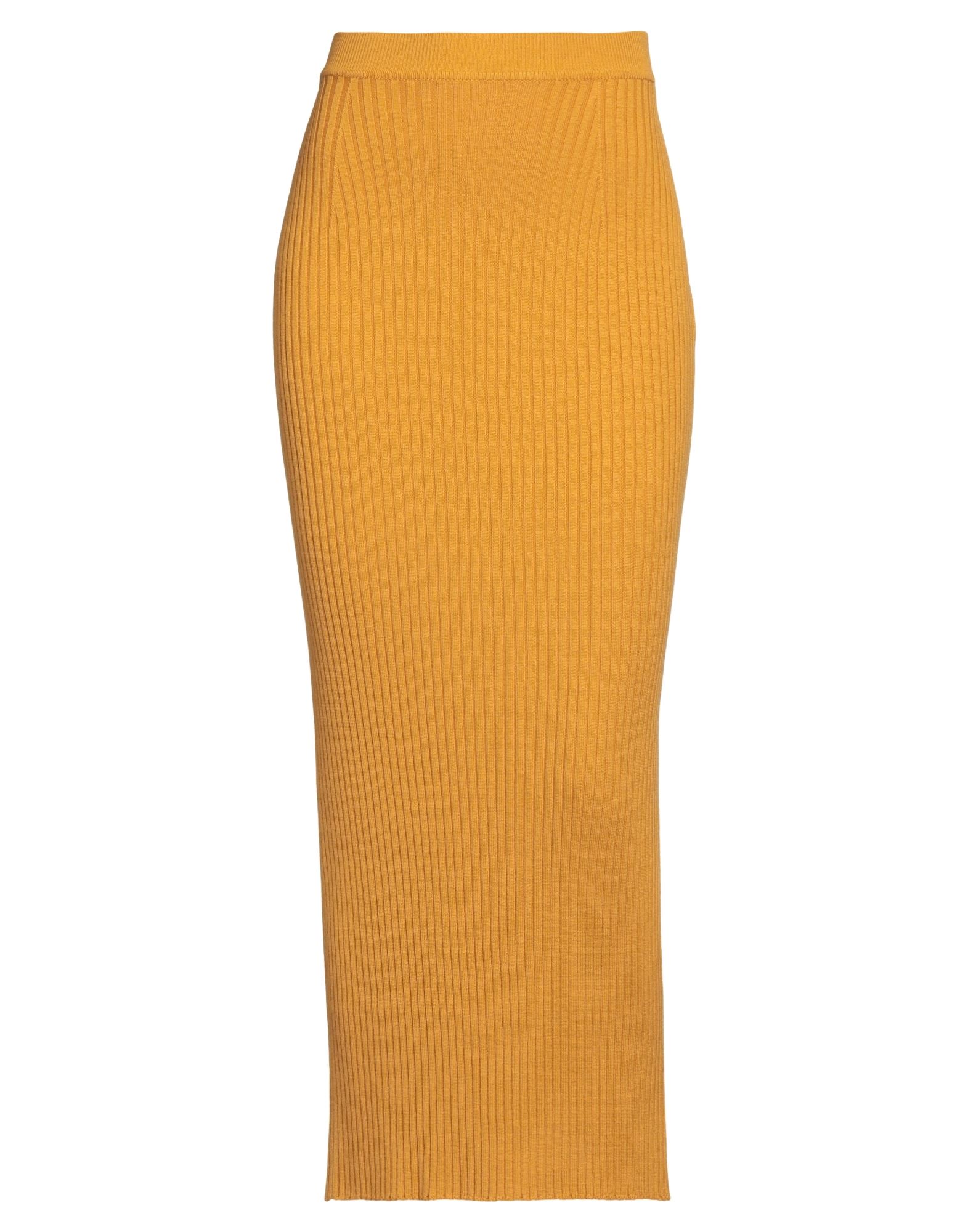 Shop Chloé Woman Maxi Skirt Ocher Size L Wool, Cashmere, Polyamide, Elastane In Yellow