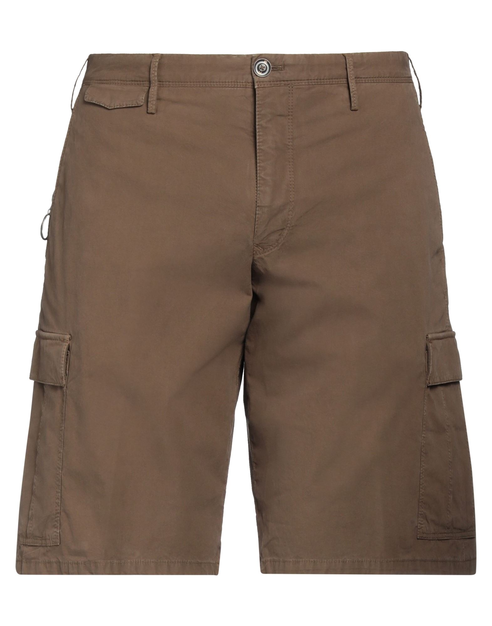 Pt Torino Man Shorts & Bermuda Shorts Brown Size 36 Cotton, Elastane