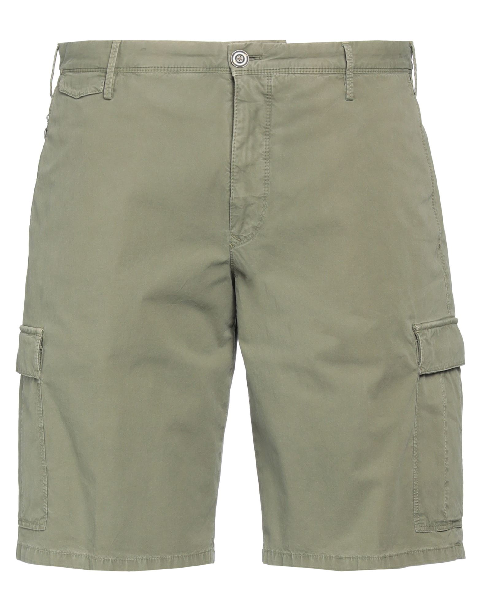 Pt Torino Man Shorts & Bermuda Shorts Military Green Size 32 Cotton, Elastane