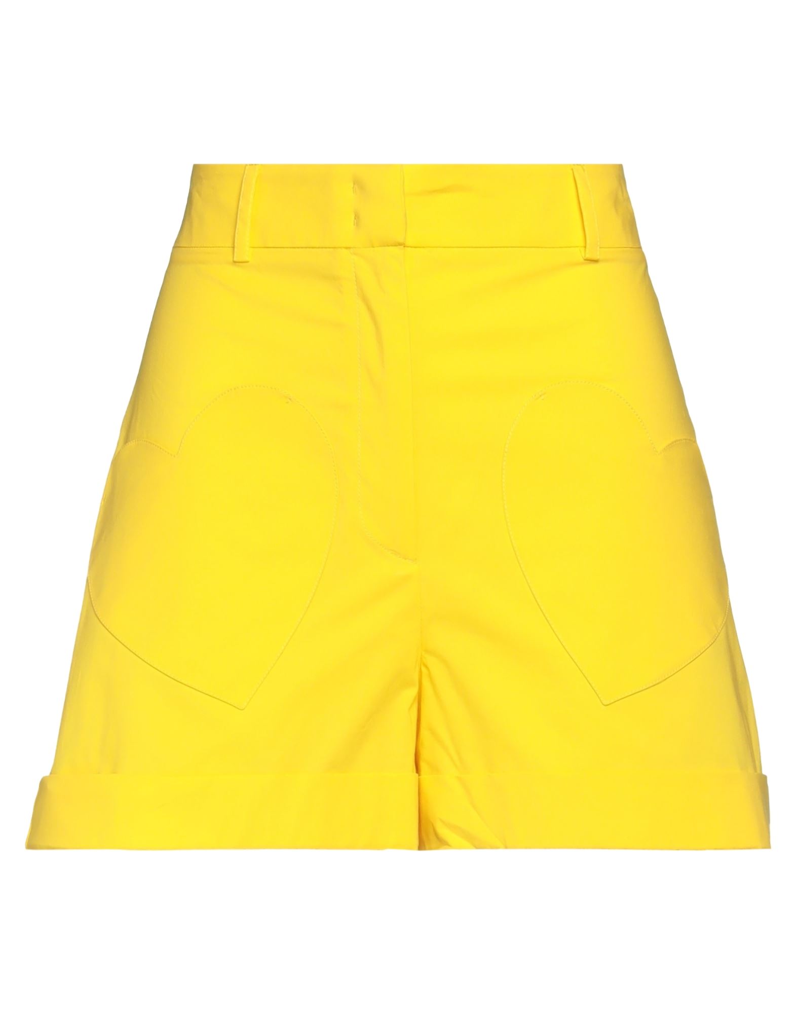 Moschino Woman Shorts & Bermuda Shorts Yellow Size 8 Cotton, Elastane