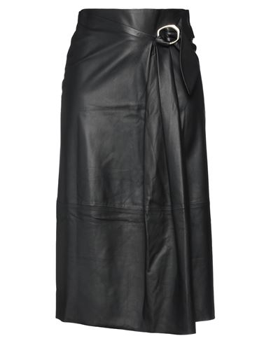 Vince . Woman Midi Skirt Black Size 4 Lambskin