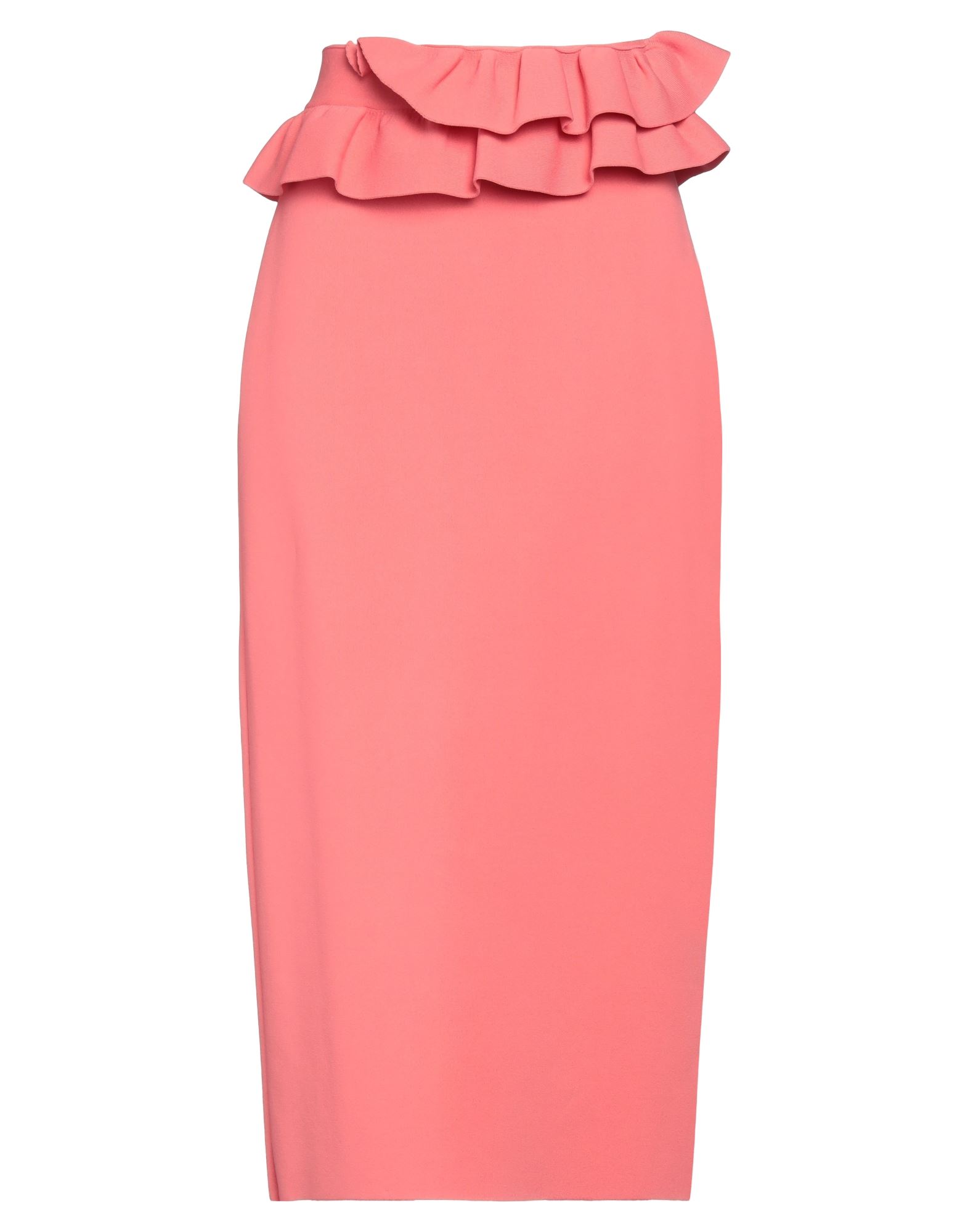 Shop Alexander Mcqueen Woman Midi Skirt Salmon Pink Size L Viscose, Polyamide, Polyester, Elastane