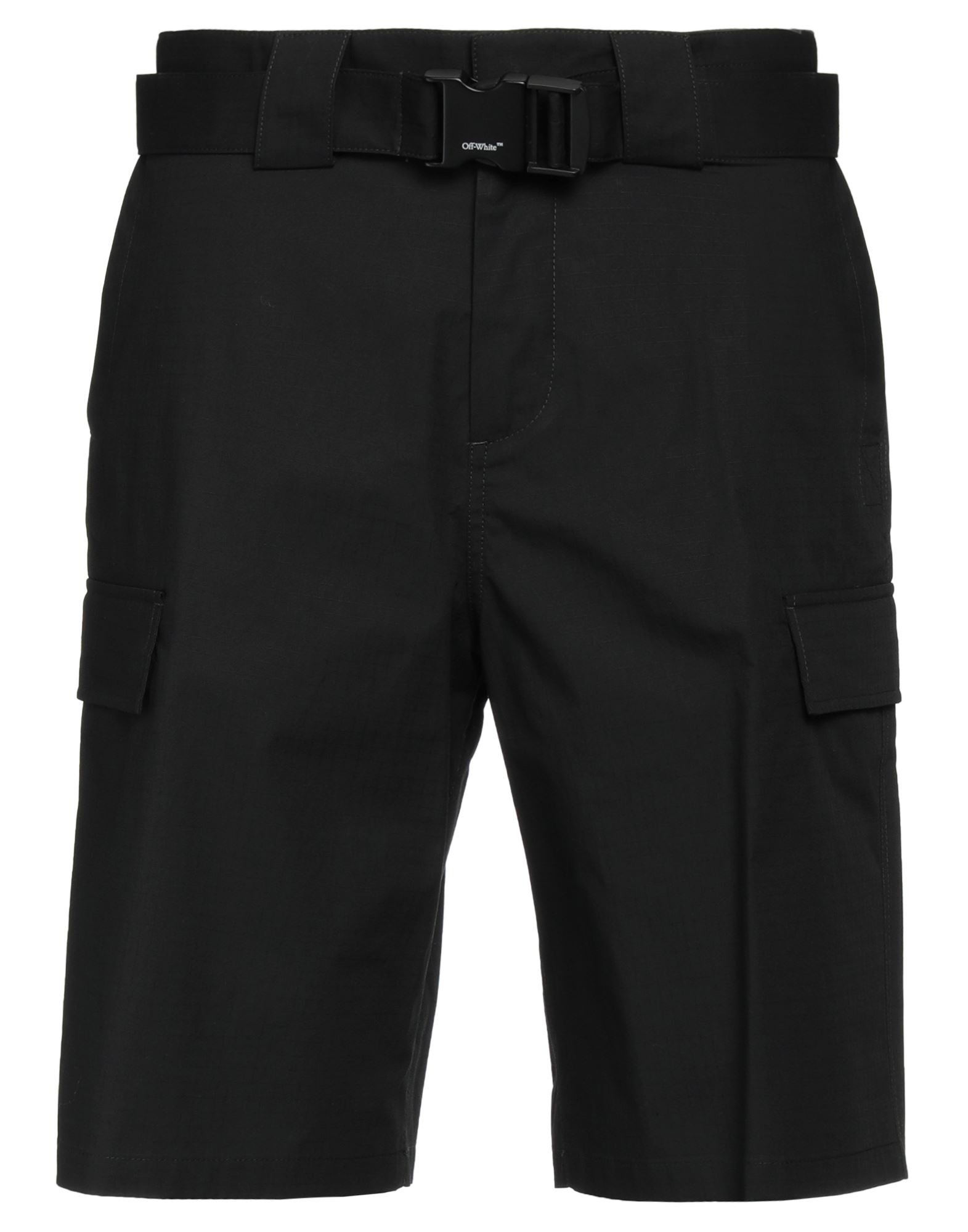 Off-white Man Shorts & Bermuda Shorts Black Size M Cotton