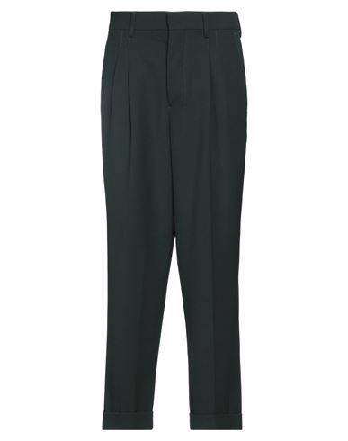 Shop Ami Alexandre Mattiussi Man Pants Dark Green Size 24 Polyester, Virgin Wool