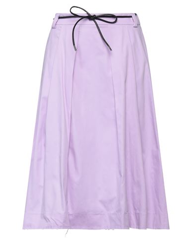 Vicolo Woman Midi Skirt Lilac Size M Cotton, Elastane In Purple