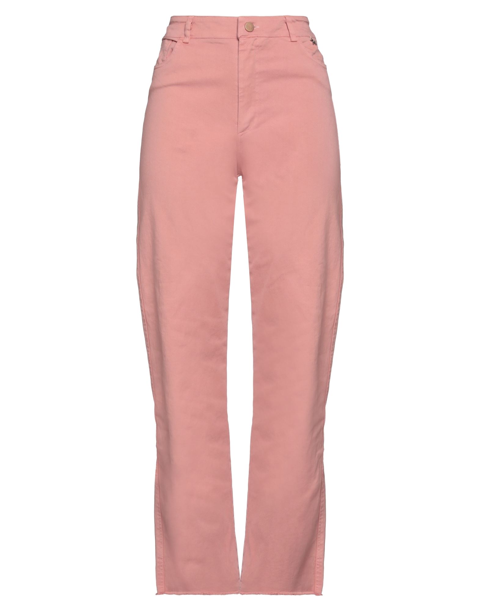 Shop Souvenir Woman Pants Pastel Pink Size M Cotton, Elastane