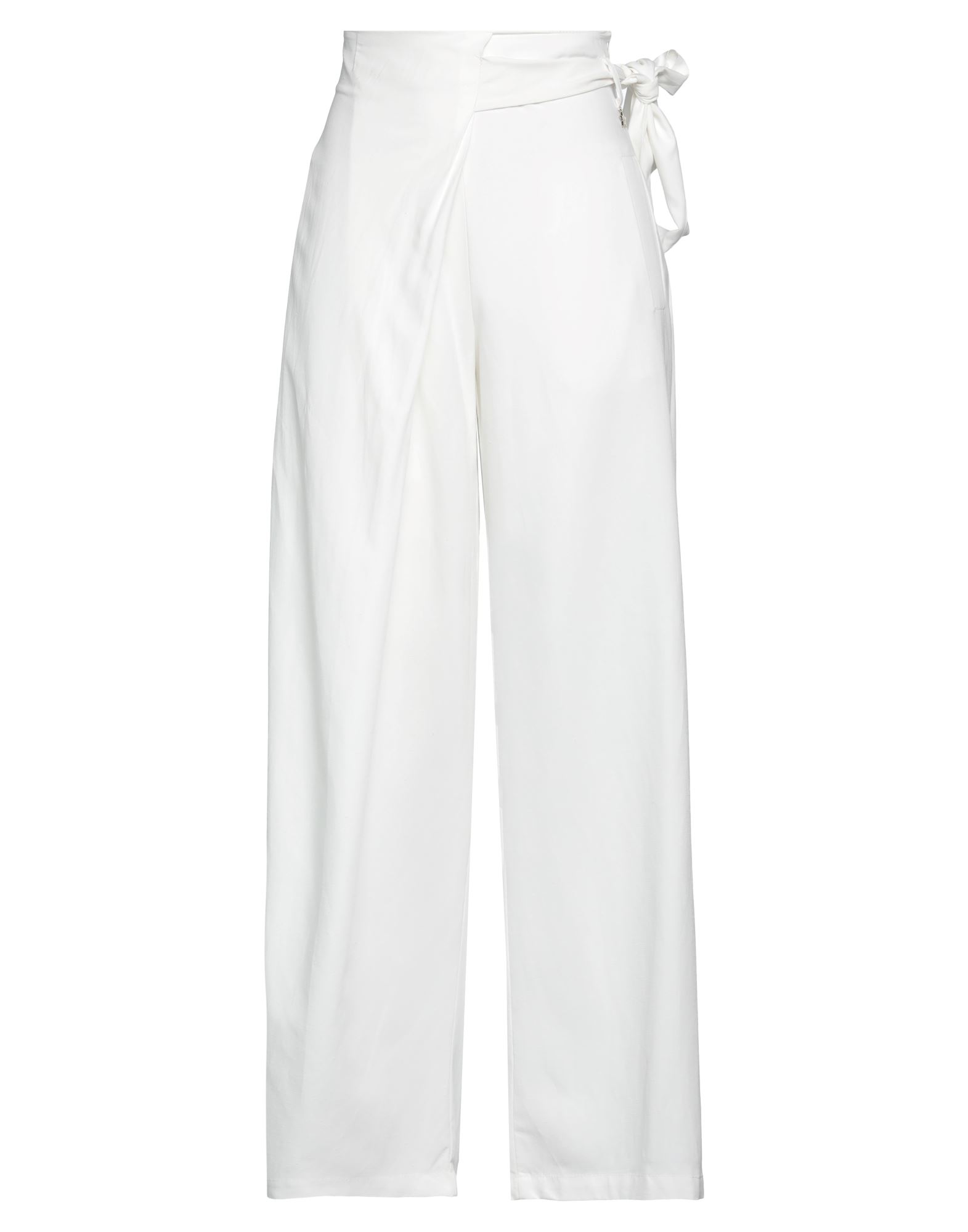 SOUVENIR SOUVENIR WOMAN PANTS WHITE SIZE M VISCOSE, LINEN