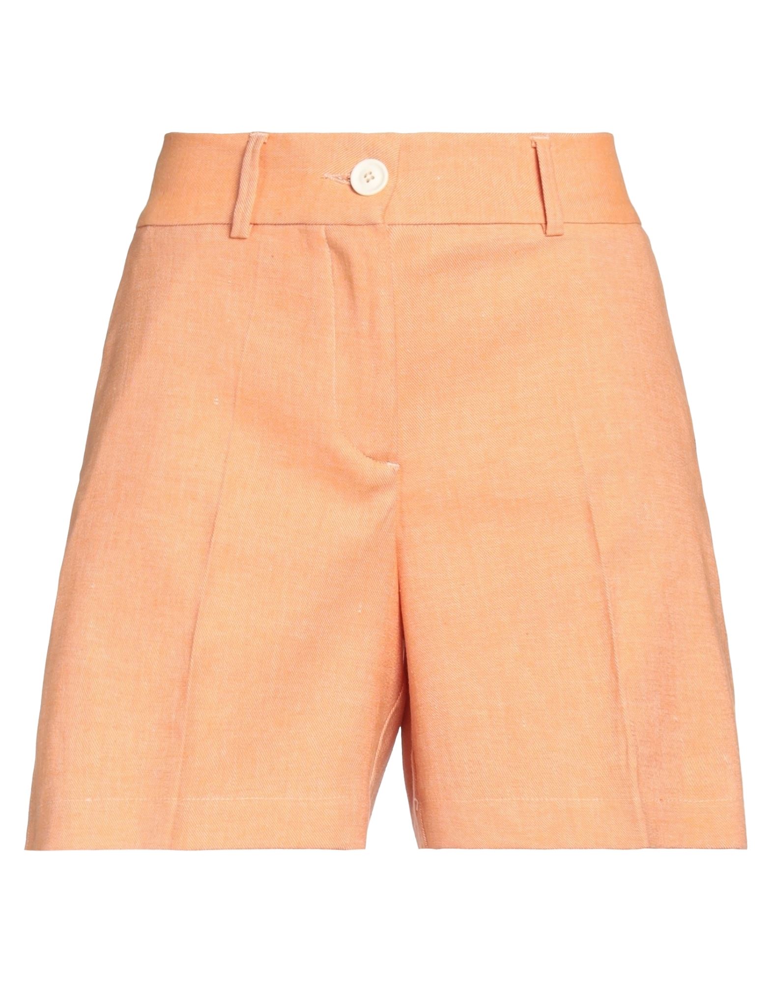 T-jacket By Tonello Woman Shorts & Bermuda Shorts Apricot Size M Cotton, Linen, Elastane In Orange
