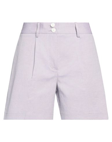 T-jacket By Tonello Woman Shorts & Bermuda Shorts Lilac Size M Cotton, Linen, Elastane In Purple