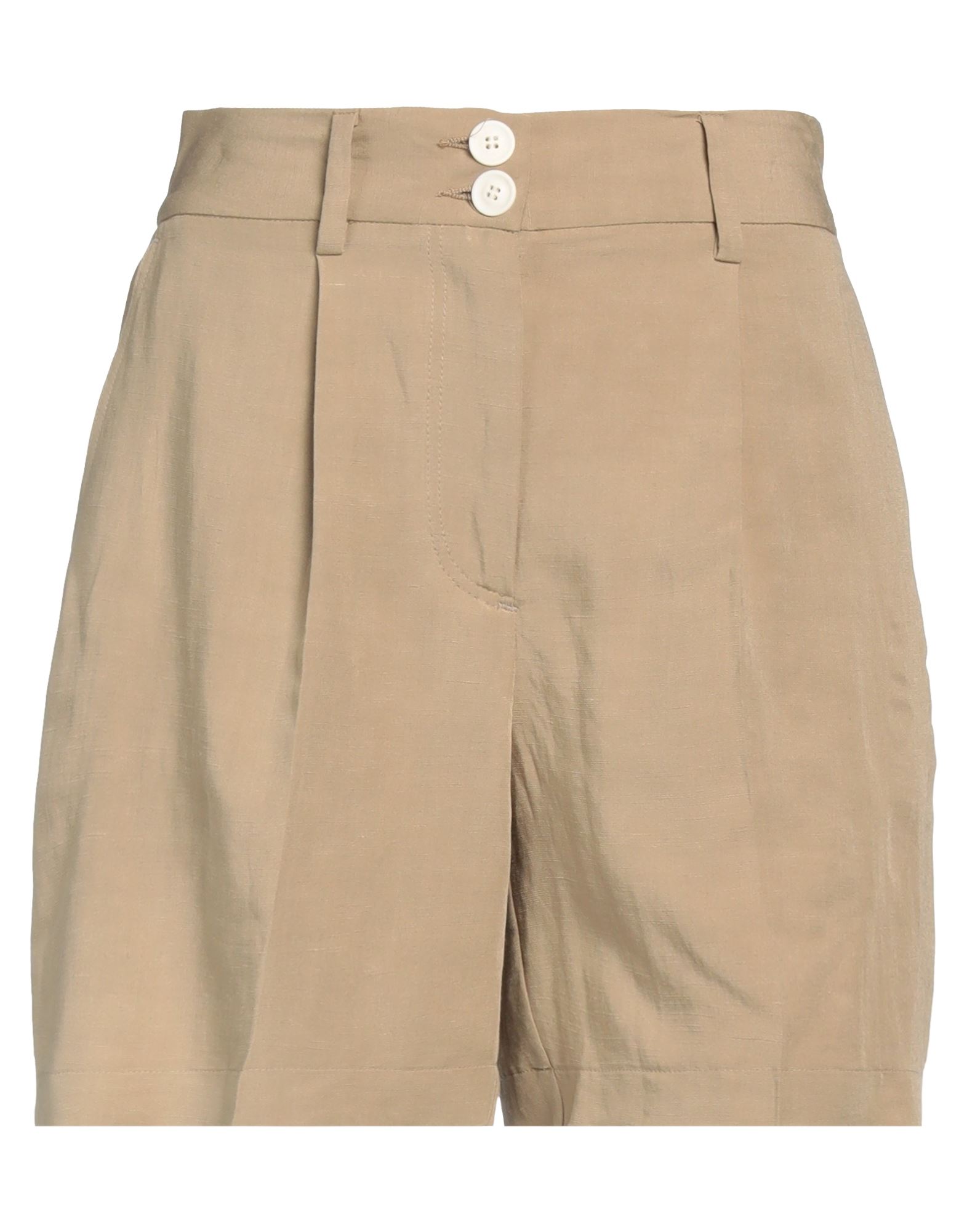 T-jacket By Tonello Woman Shorts & Bermuda Shorts Khaki Size Xs Viscose, Linen In Beige