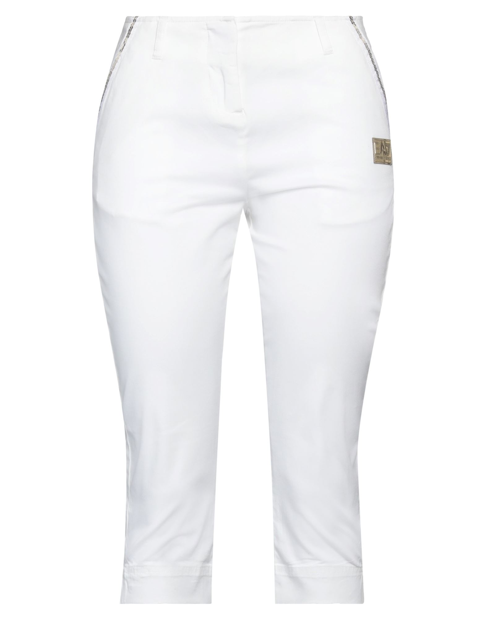 Ea7 Cropped Pants In White