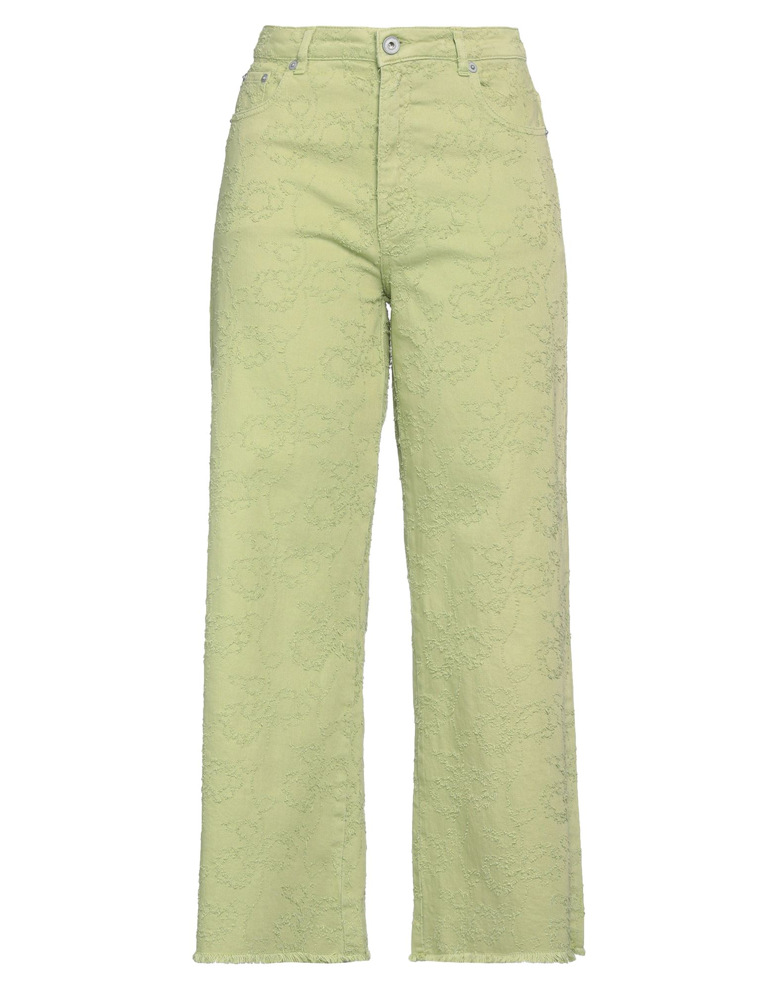 Ottod'ame Woman Jeans Light Green Size 27 Cotton, Elastane