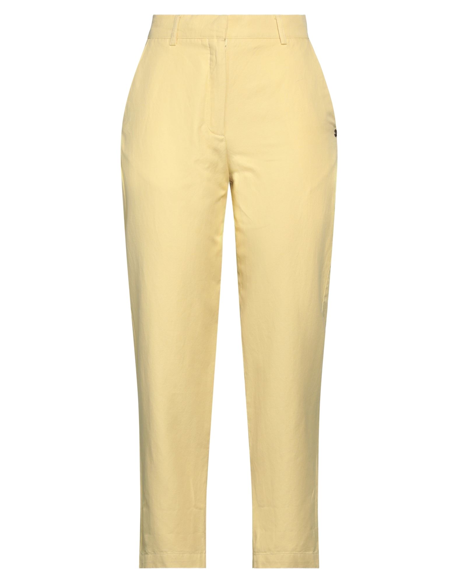 Ottod'ame Woman Pants Light Yellow Size 8 Cotton, Hemp