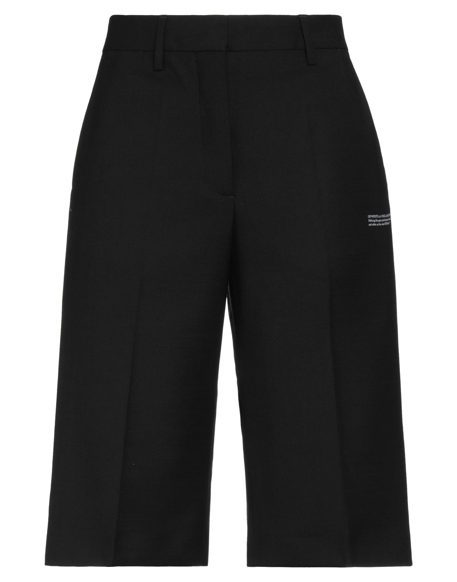 Shop Off-white Woman Shorts & Bermuda Shorts Black Size 6 Polyester, Virgin Wool, Elastane