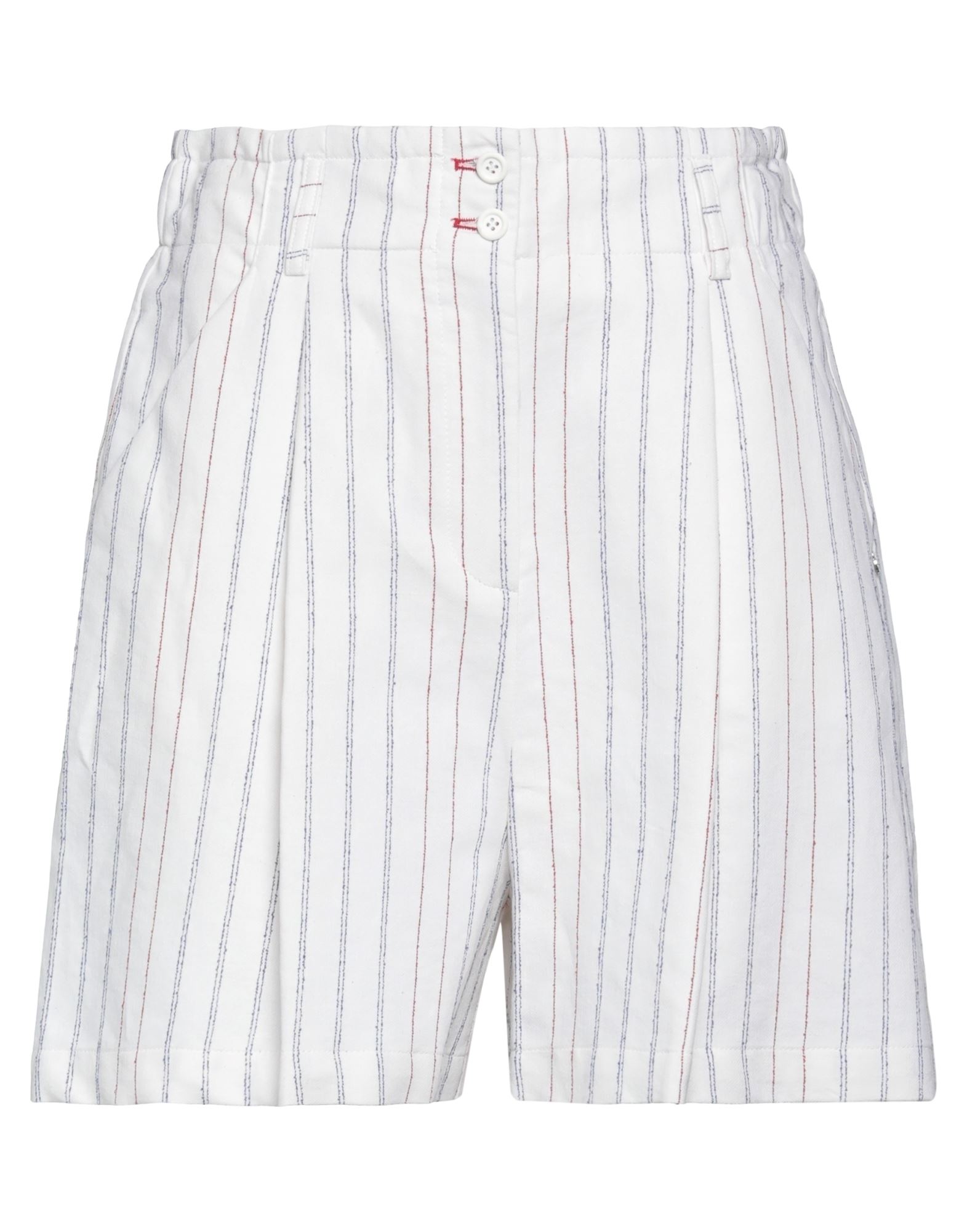 Ottod'ame Woman Shorts & Bermuda Shorts White Size 8 Cotton, Linen, Polyamide