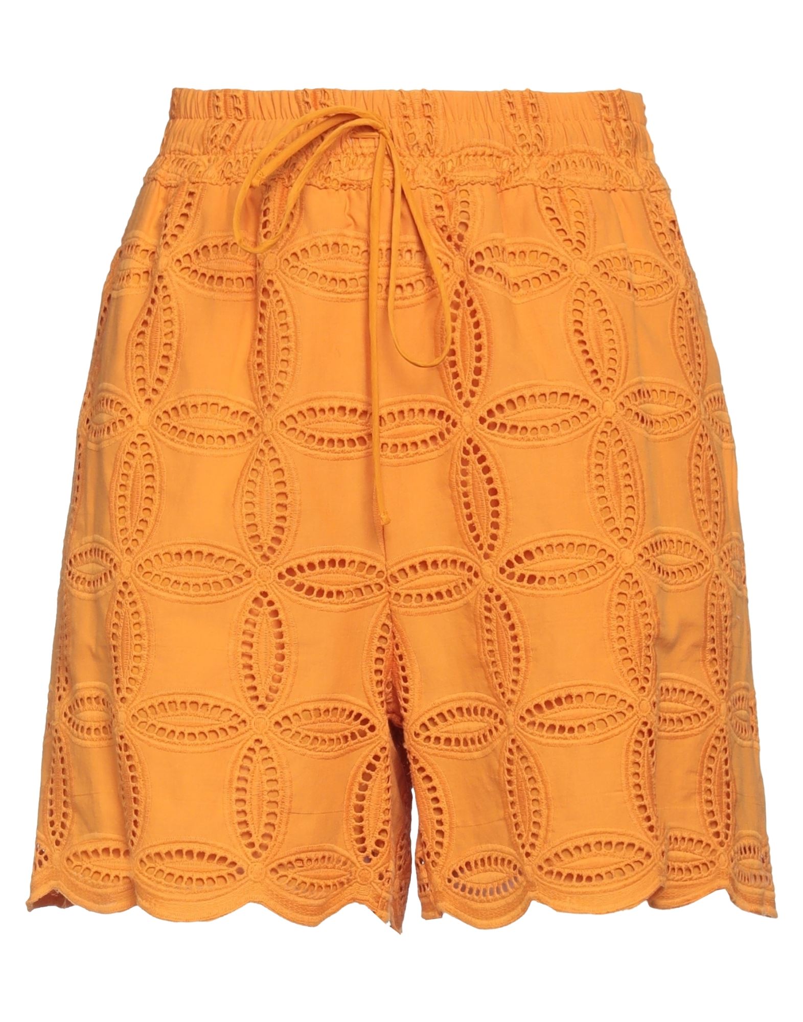 Ottod'ame Woman Shorts & Bermuda Shorts Orange Size 10 Cotton