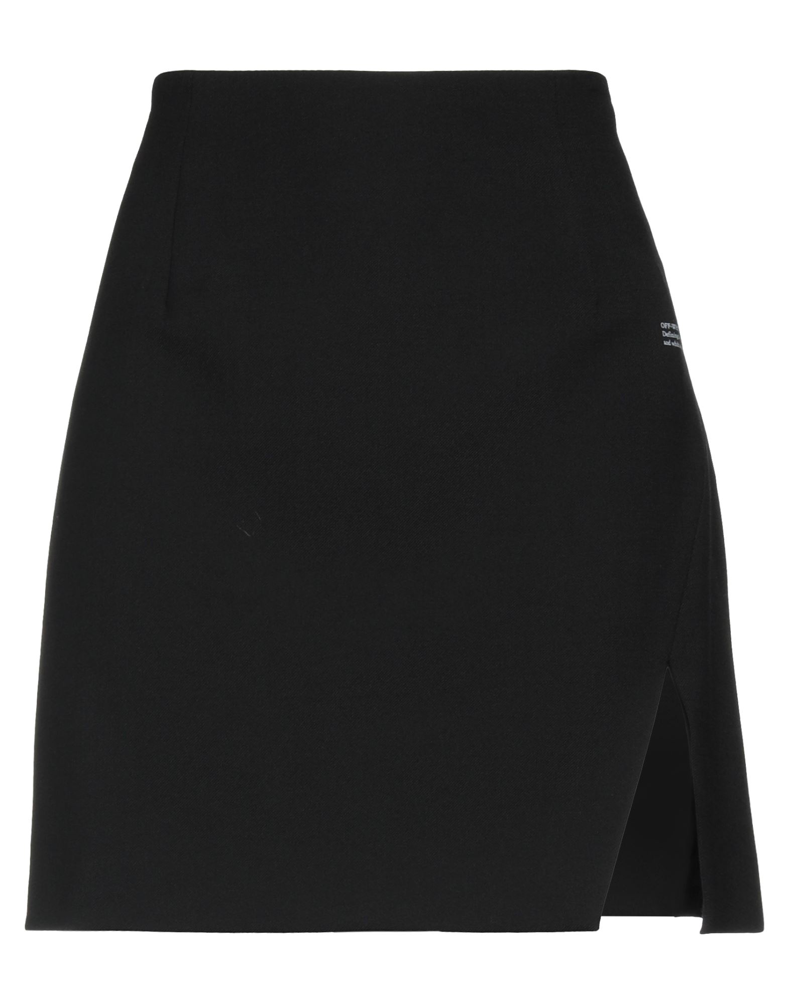 Off-white Woman Mini Skirt Black Size 4 Polyester, Virgin Wool, Elastane