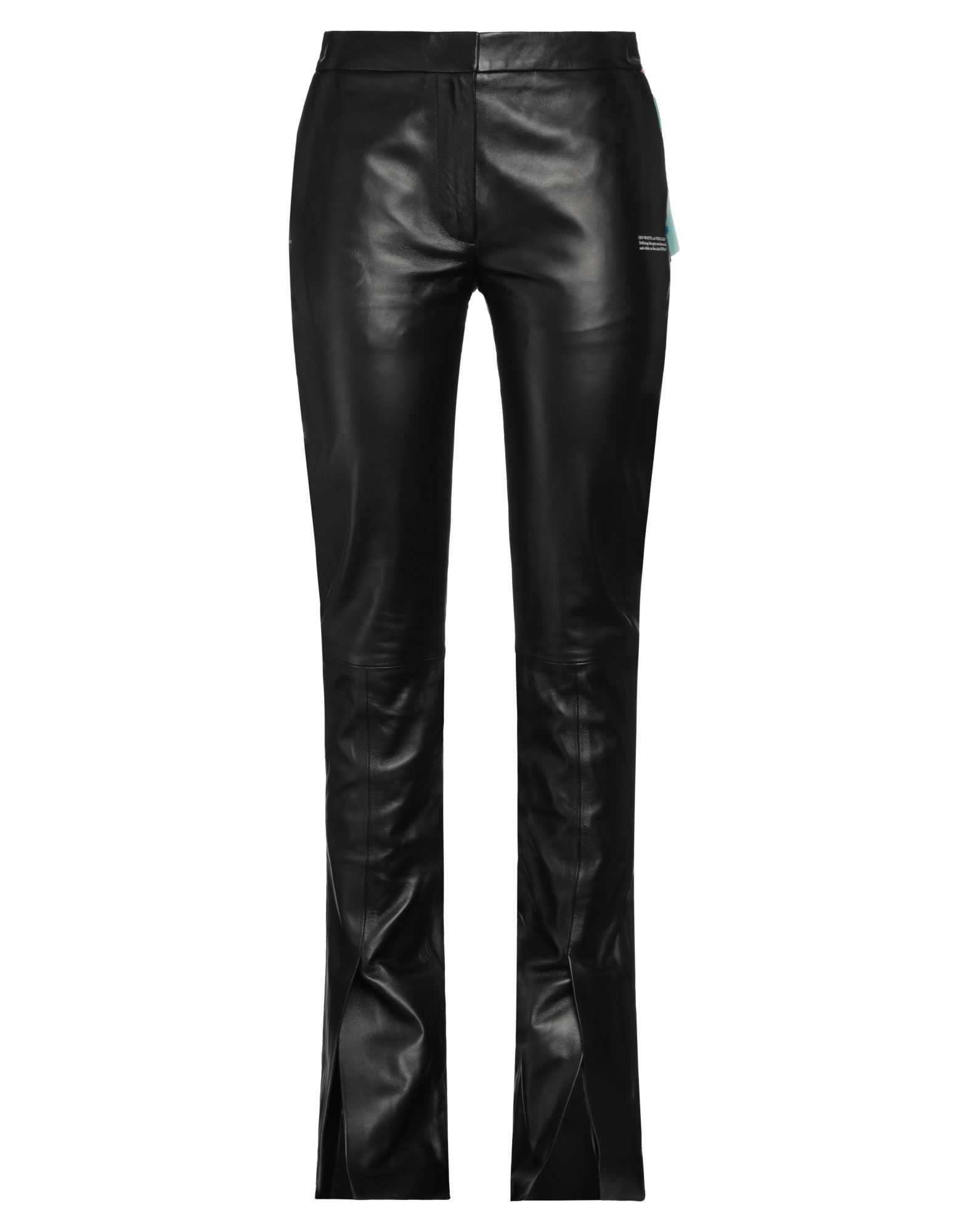Off-white Woman Pants Black Size 10 Lambskin In Black