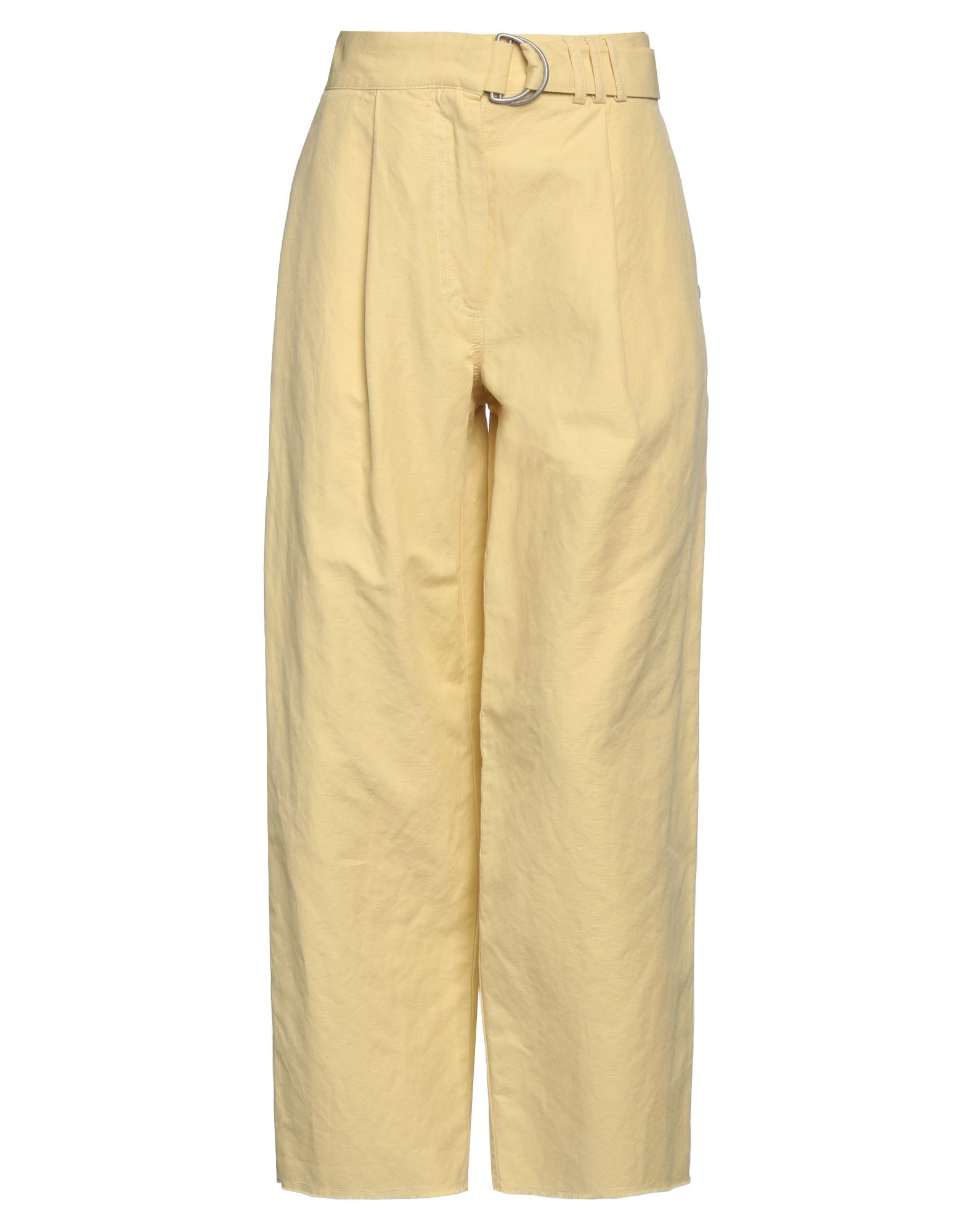 Ottod'ame Woman Pants Light Yellow Size 2 Cotton, Hemp