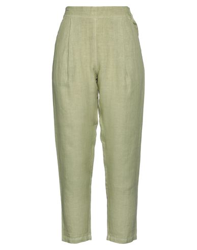 120% Woman Pants Military Green Size 6 Linen