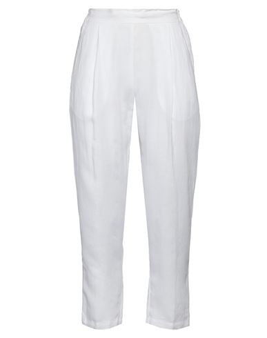 120% Woman Pants White Size 8 Linen