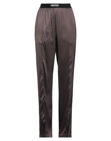 Tom Ford Woman Pants Chocolate Brown Size L Silk, Elastane In Brown