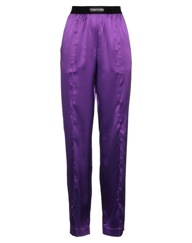 Tom Ford Woman Pants Dark Purple Size M Silk, Elastane, Polyamide