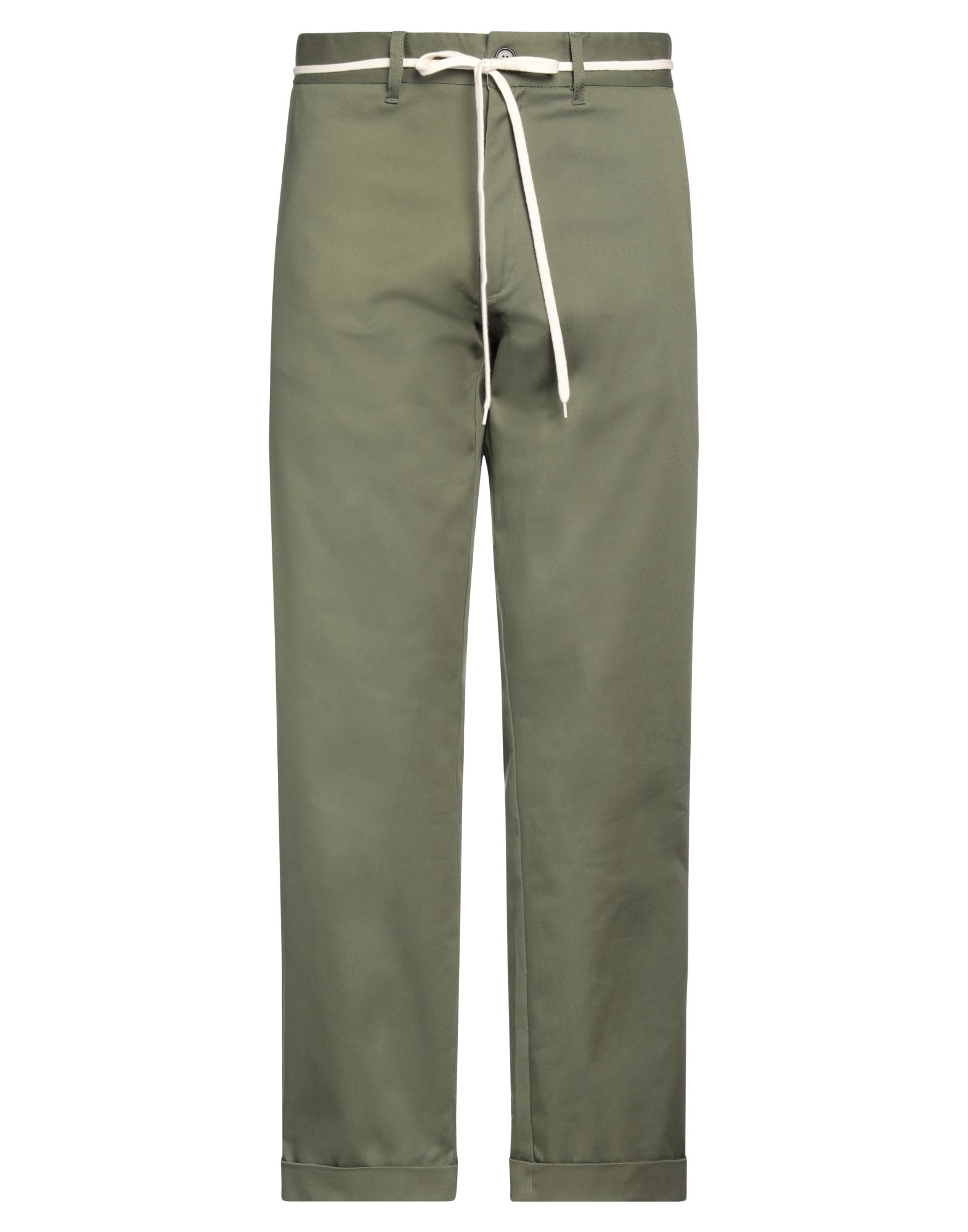Shop Société Anonyme Man Pants Military Green Size M Cotton, Elastane