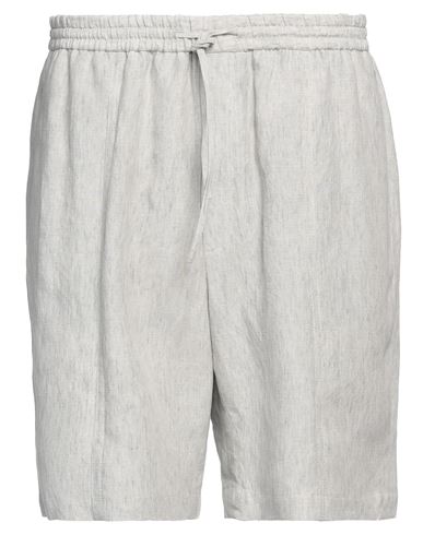 Shop Emporio Armani Man Shorts & Bermuda Shorts Light Grey Size 40 Linen