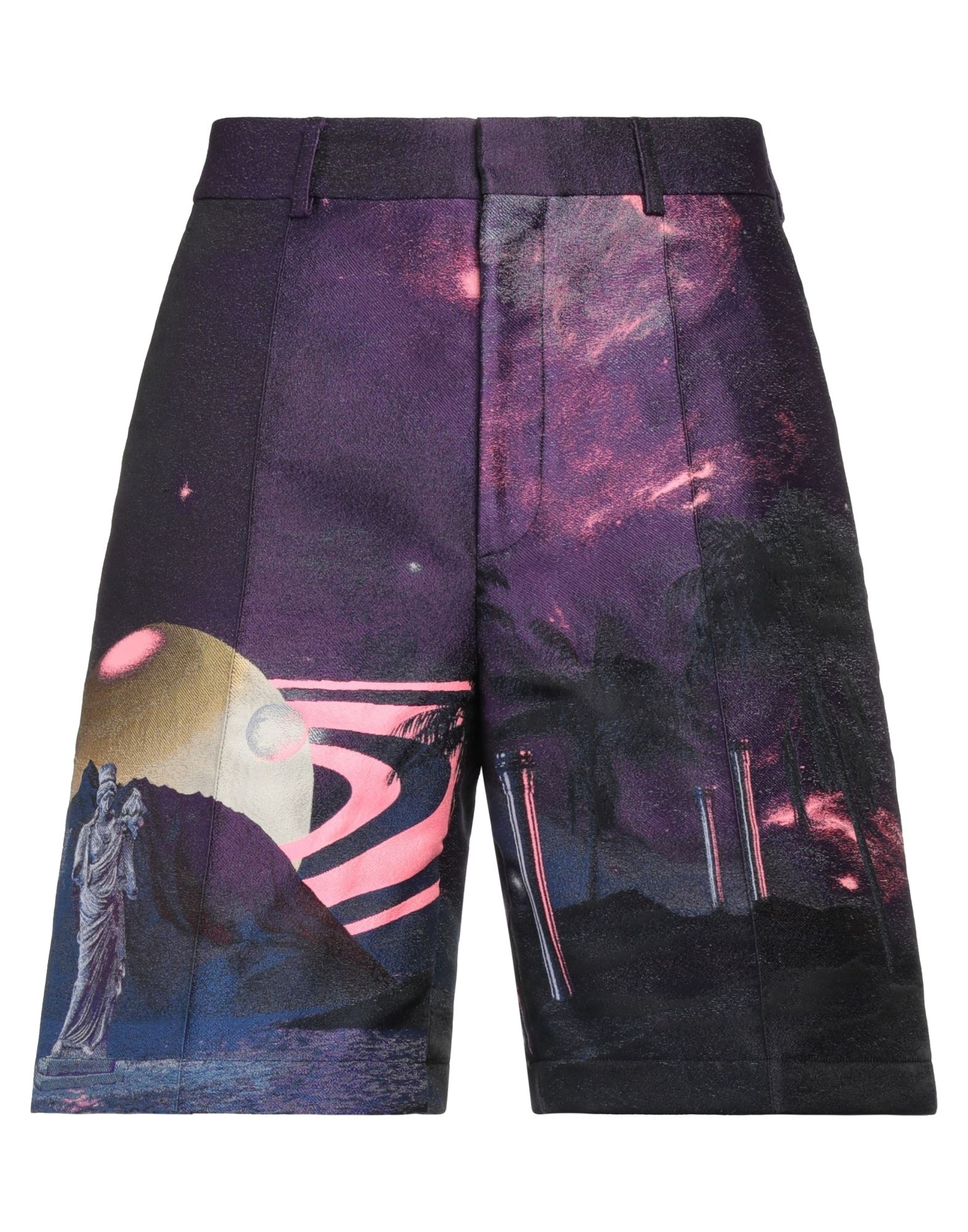 Valentino Garavani Man Shorts & Bermuda Shorts Purple Size 34 Polyester, Cotton, Acetate