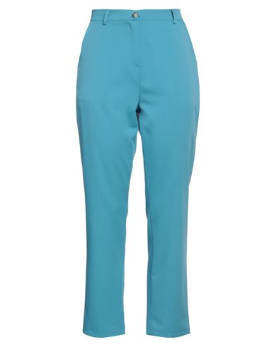 Dixie Woman Pants Turquoise Size L Polyester, Viscose, Elastane In Blue