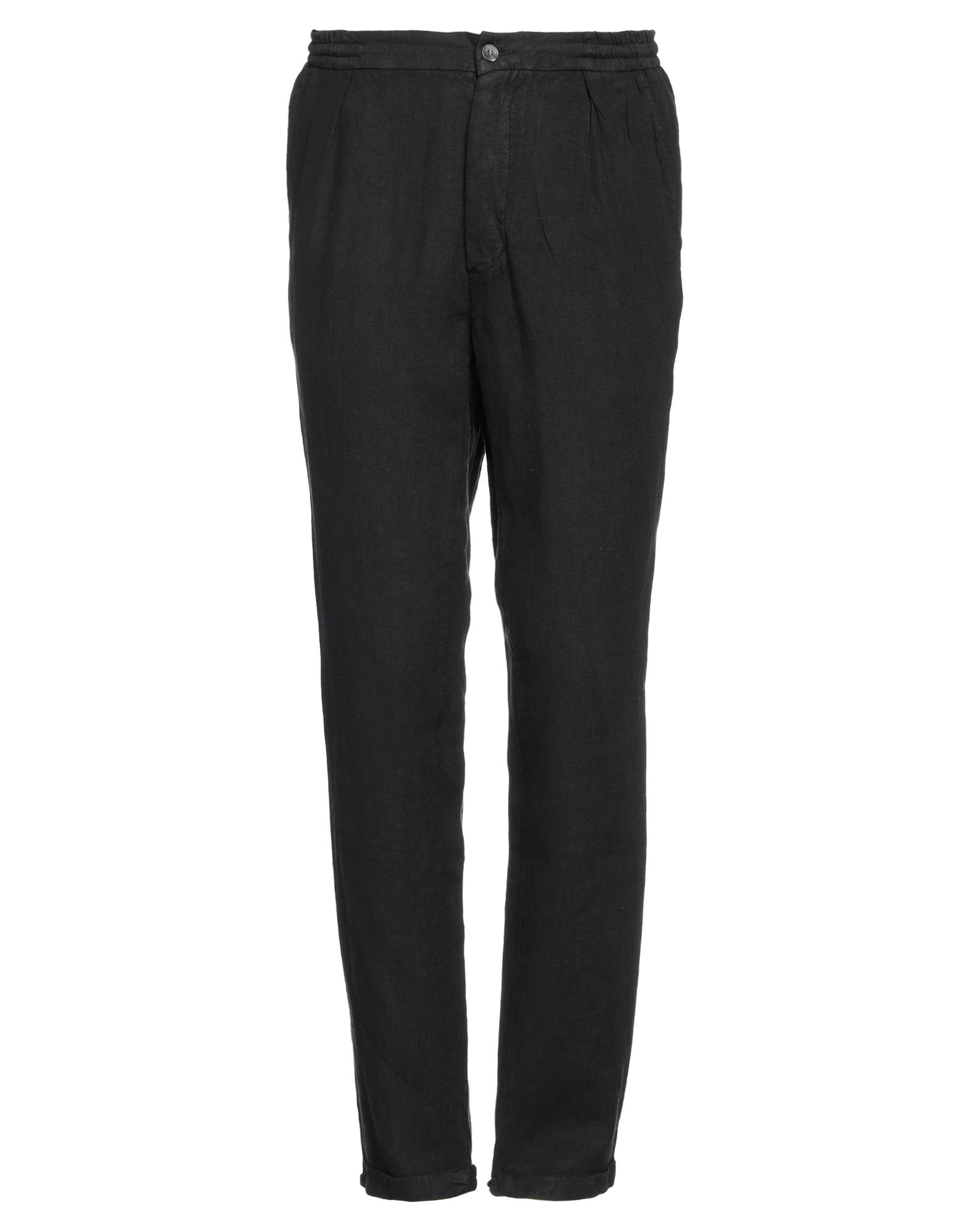 ALPHA STUDIO ALPHA STUDIO MAN PANTS BLACK SIZE 40 LINEN