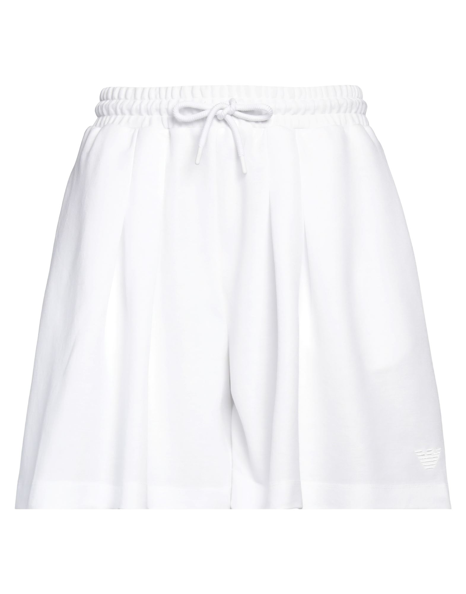 Emporio Armani Woman Shorts & Bermuda Shorts White Size M Viscose, Cotton