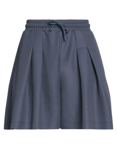 Emporio Armani Woman Shorts & Bermuda Shorts Midnight Blue Size M Viscose, Cotton