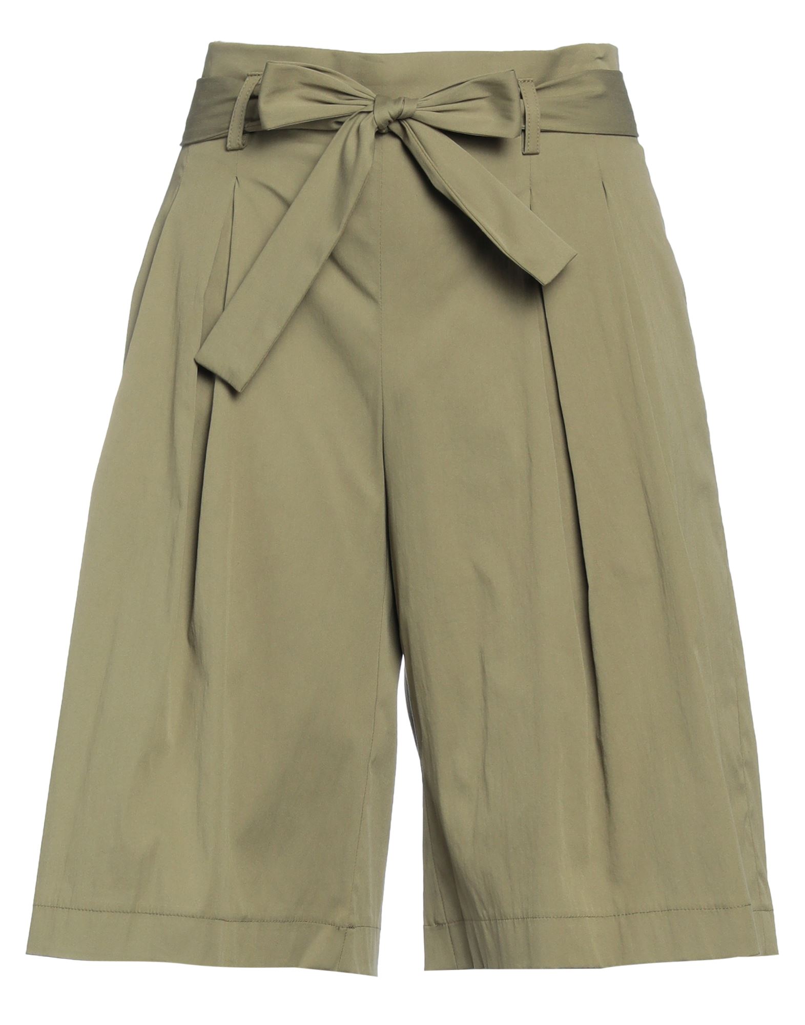 Diana Gallesi Woman Shorts & Bermuda Shorts Military Green Size 8 Cotton, Polyamide, Elastane