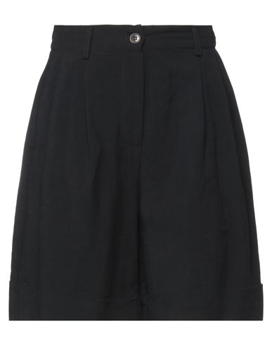 White Wise Woman Shorts & Bermuda Shorts Black Size 4 Viscose, Linen
