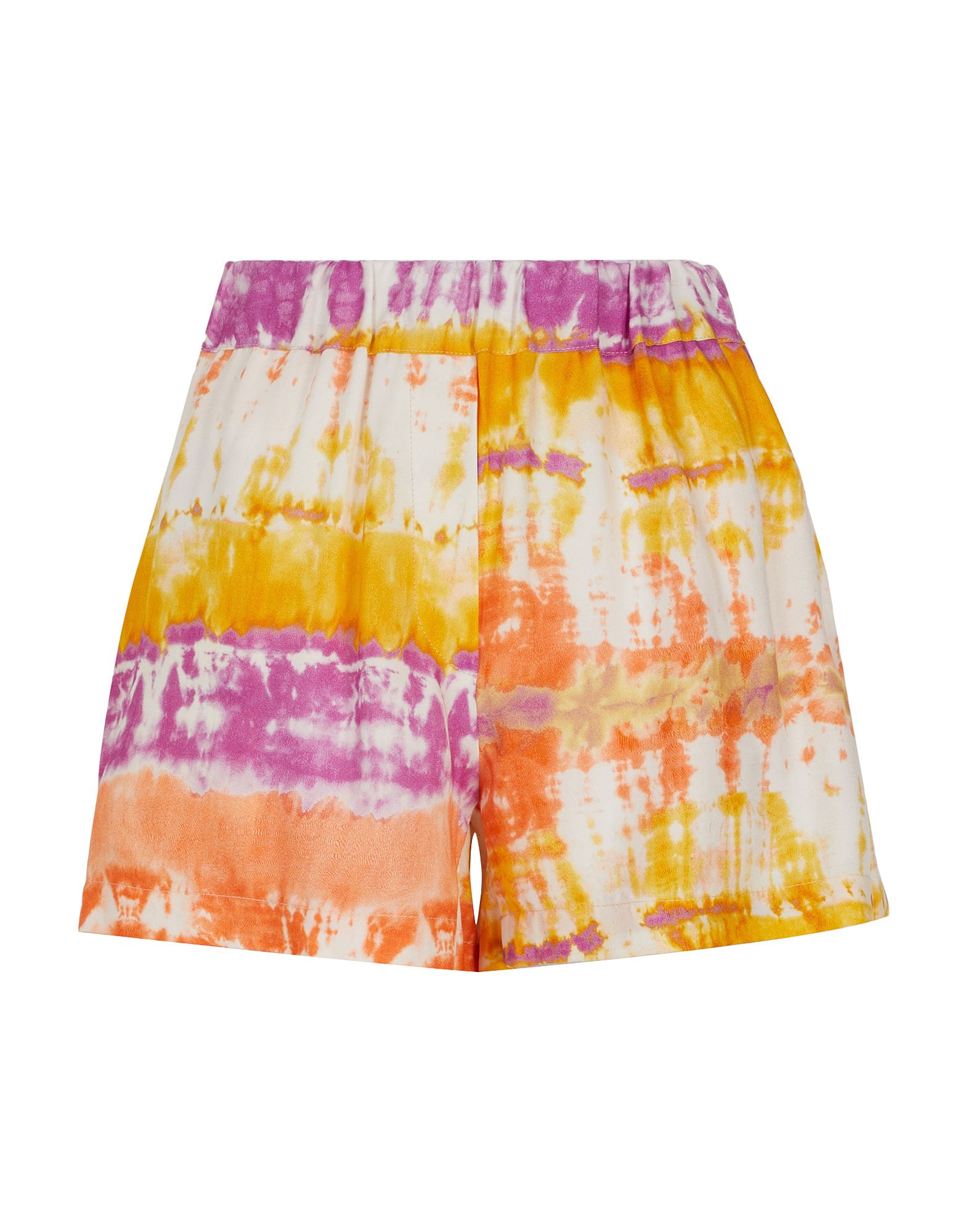 8 By Yoox Printed Viscose Pull-on Shorts Woman Shorts & Bermuda Shorts Yellow Size 8 Viscose