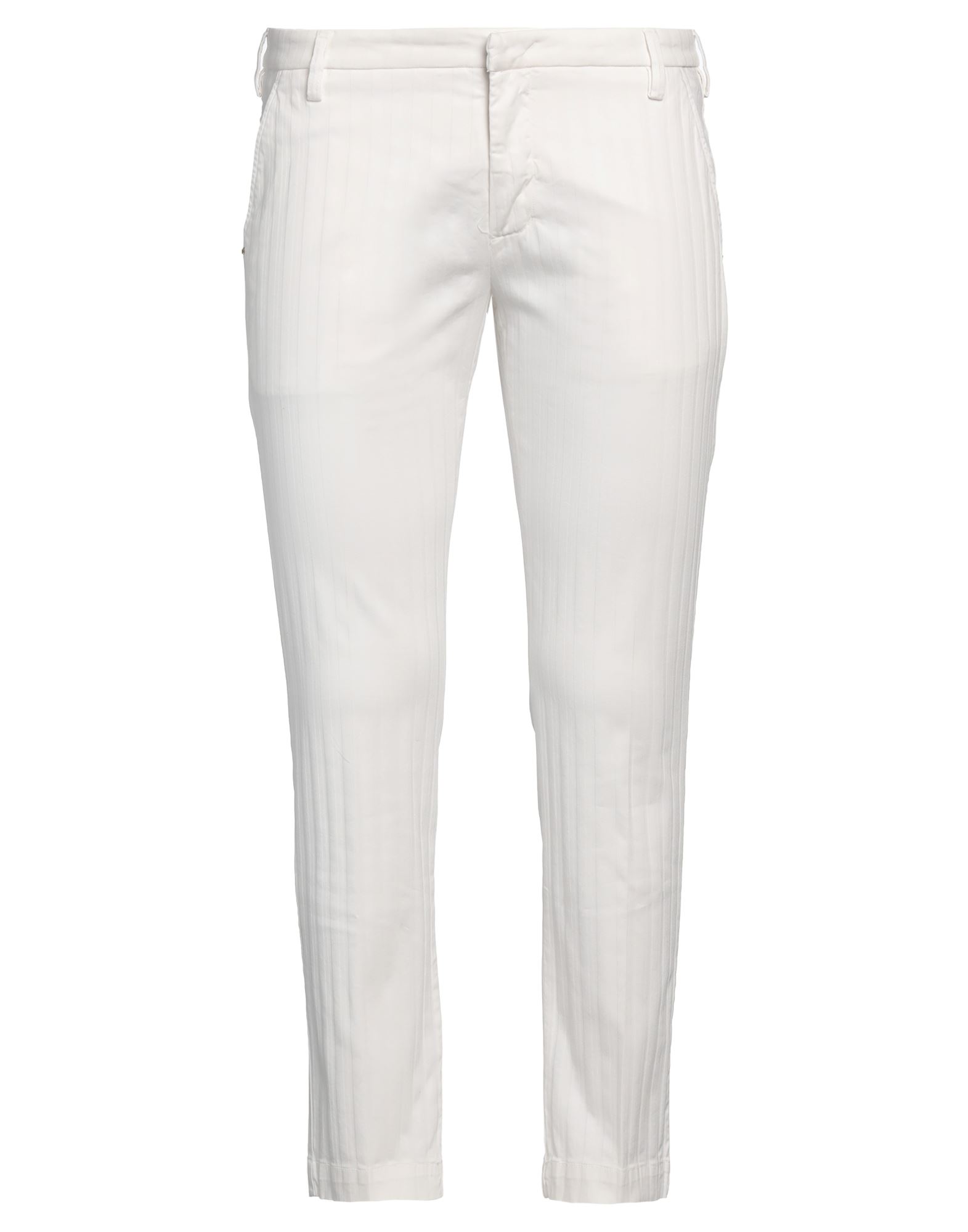 Shop Entre Amis Man Pants Ivory Size 35 Cotton, Elastane In White