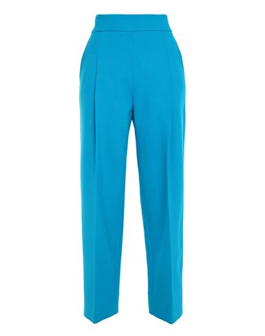 Oscar De La Renta Woman Pants Turquoise Size 2 Virgin Wool, Elastane, Polyamide In Blue