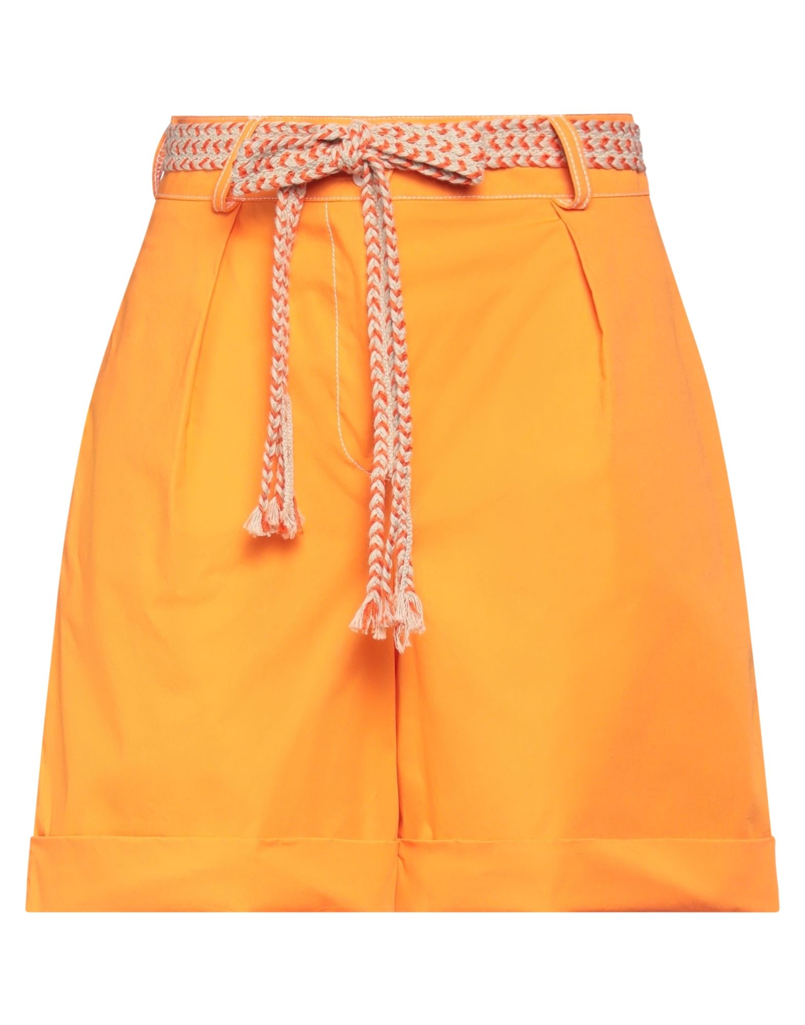 Sfizio Woman Shorts & Bermuda Shorts Orange Size 4 Cotton, Elastane