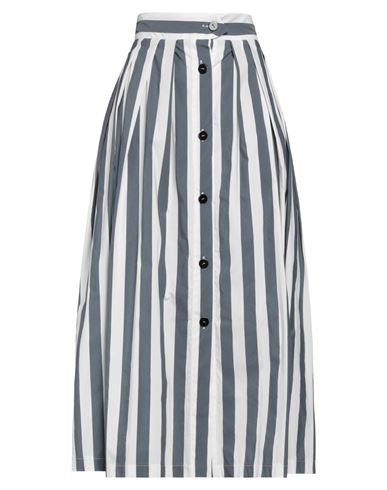 Lavi Woman Midi Skirt White Size L Cotton, Polyamide, Elastane