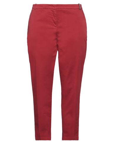 Fabiana Filippi Woman Pants Brick Red Size 14 Cotton, Elastane, Ecobrass