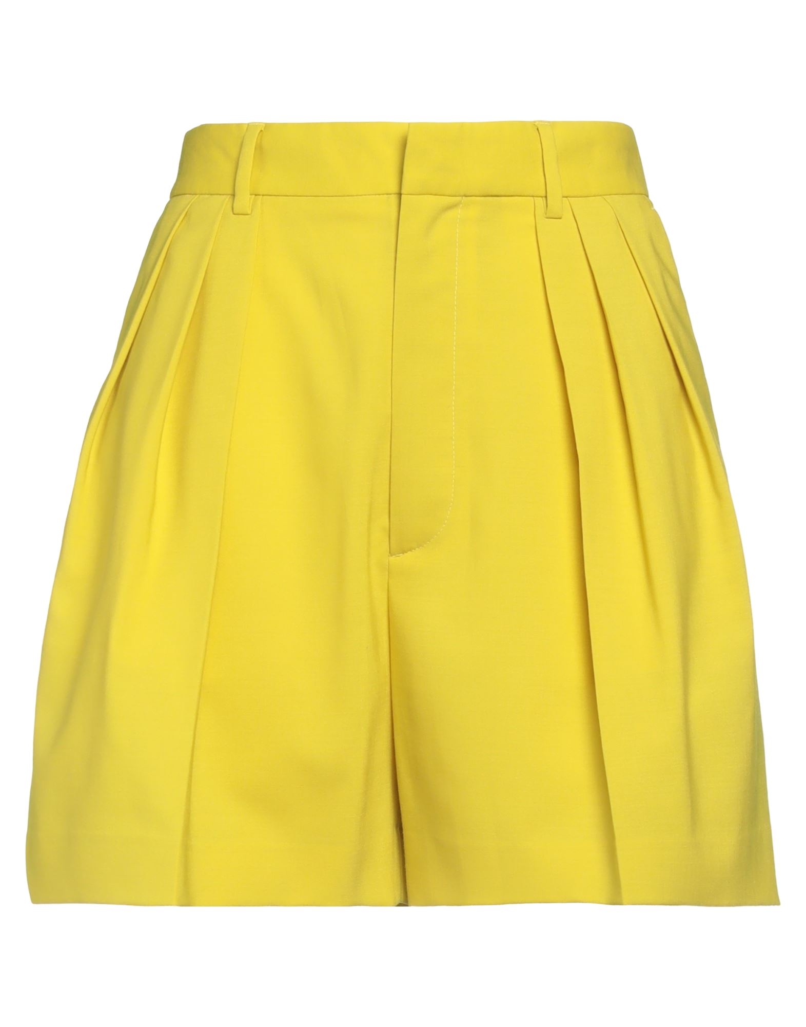 Dsquared2 Woman Shorts & Bermuda Shorts Yellow Size 2 Polyester, Virgin Wool, Elastane